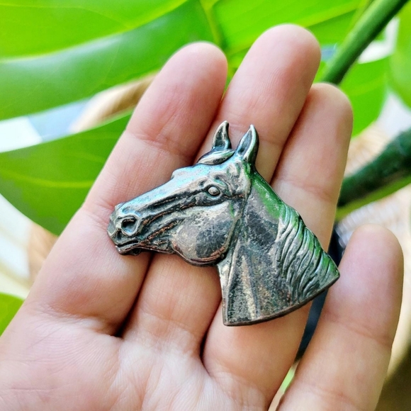 Vintage Silver Horse Boucher Brooch Pin - Picture 4 of 8